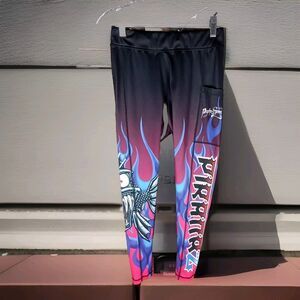 Psycho Speed Women's Leggings Size M PiranaZ Logo Pockets